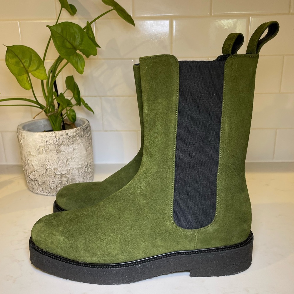 STAUD New Palamino Boots Olive Suede sz 40 | 10 - Picture 2 of 9